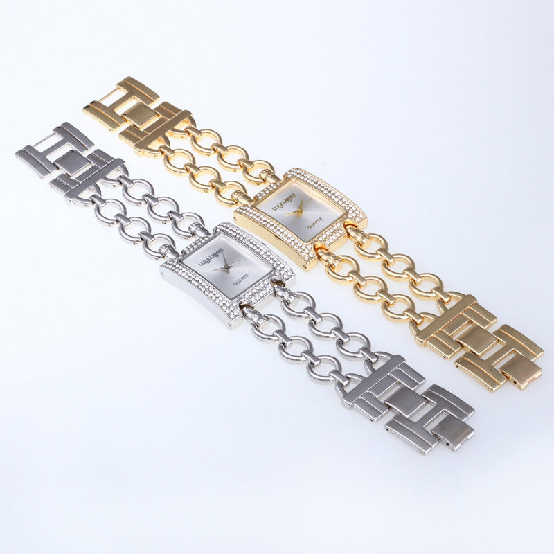 Casual Damenuhr mit Strass-Besatz – Bild 4 | LuxeStyle