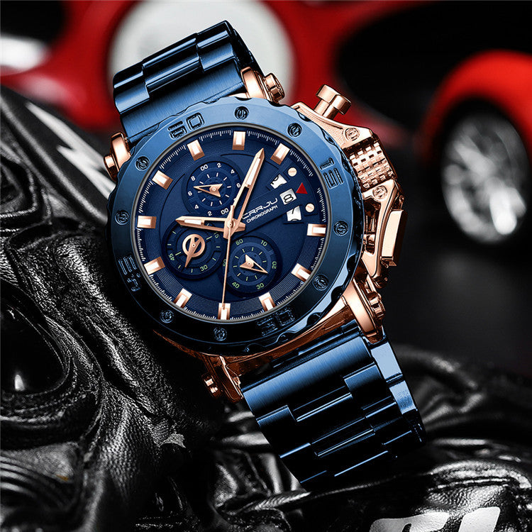 Herrenuhr mit Edelstahlarmband und grossem Zifferblatt – Bild 7 | LuxeStyle