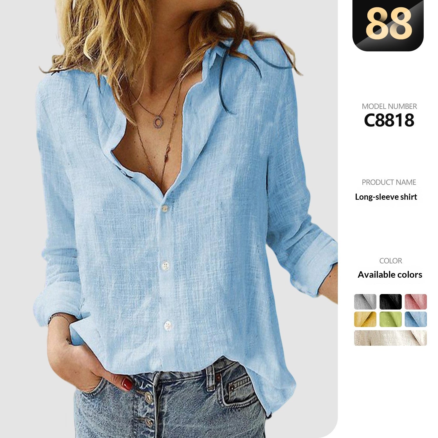 Elegantes Langarmshirt mit Knopfleiste