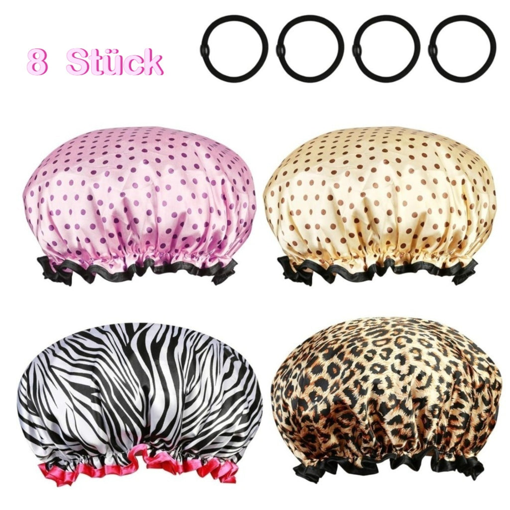 Duschhauben-Set mit 4 Designs