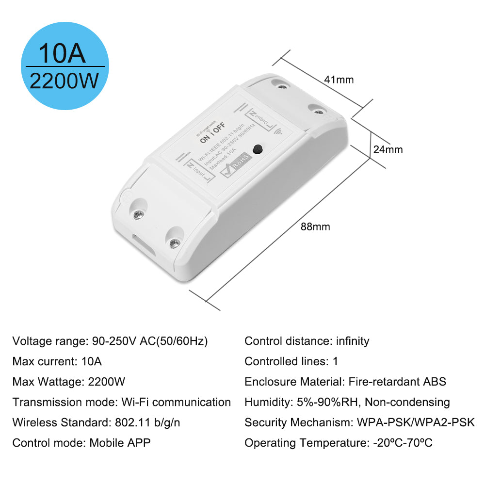WLAN-Funksteckdose mit Timer, 10A/2200W – Ansicht 6