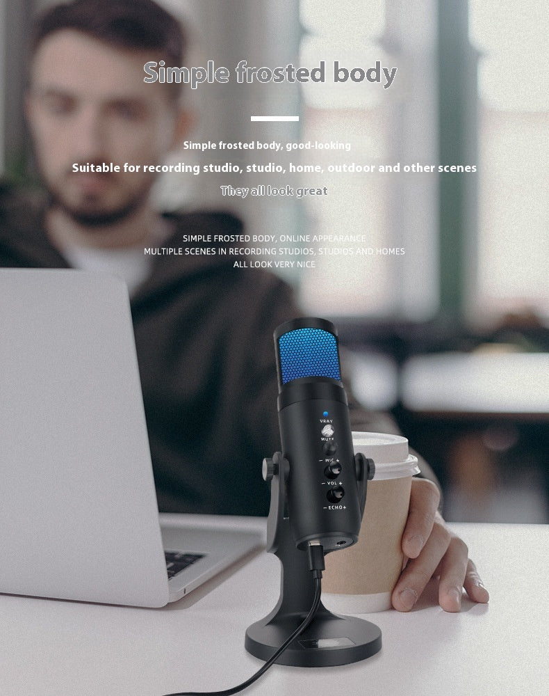 RGB USB Kondensator-Mikrofon mit Stimmungslicht