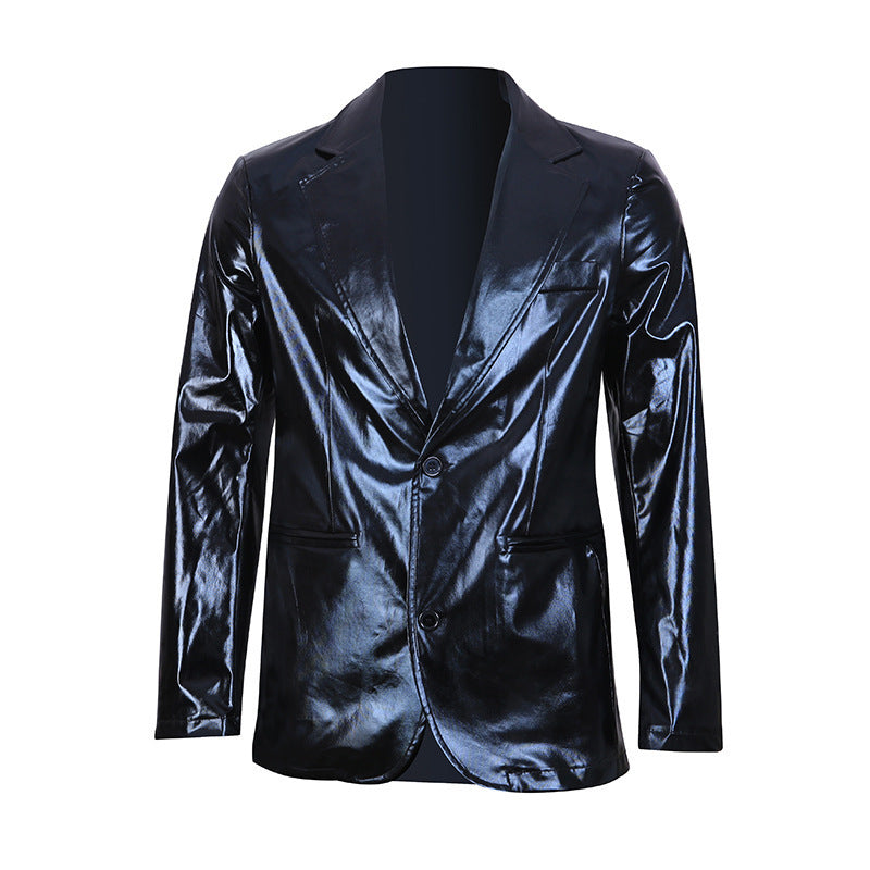 Glanz-Anzugjacke mit Goldprägung – Ansicht 4