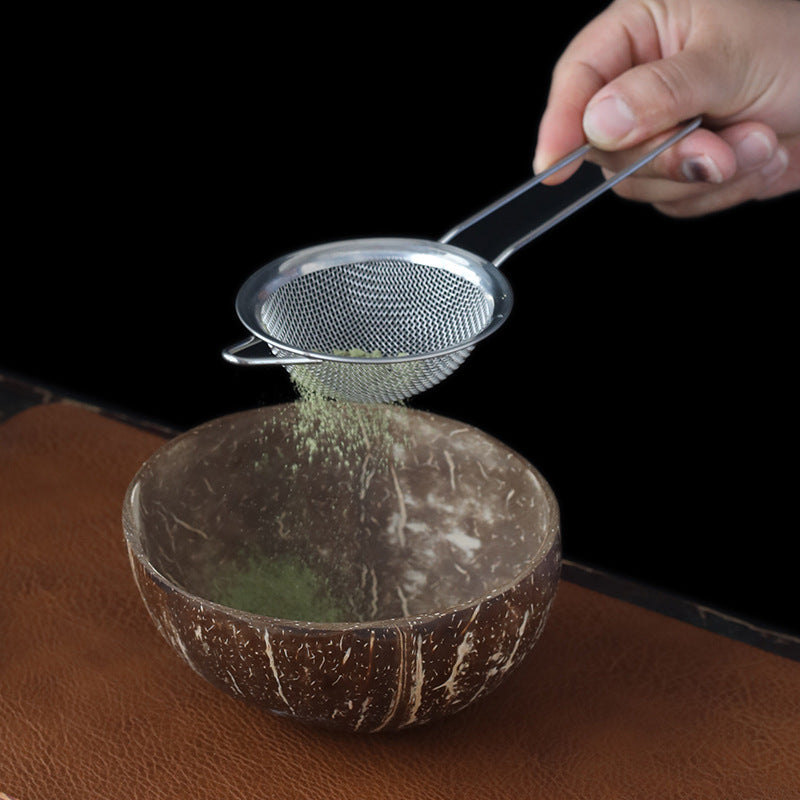 Kokosnuss Matcha Tee Set mit Eierschläger