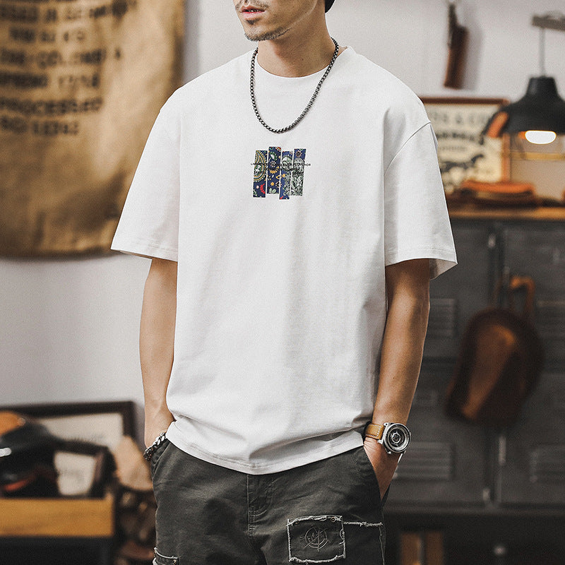 Herren-Kurzarm-T-Shirt im amerikanischen Retro-Style