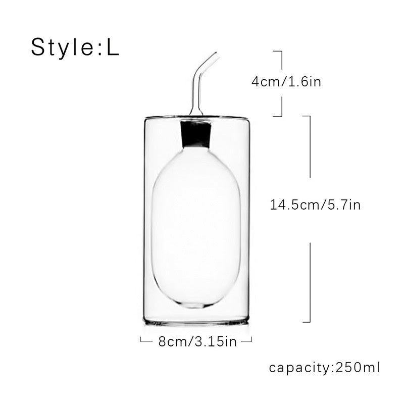 Doppelwandiger Öler aus farbigem Glas