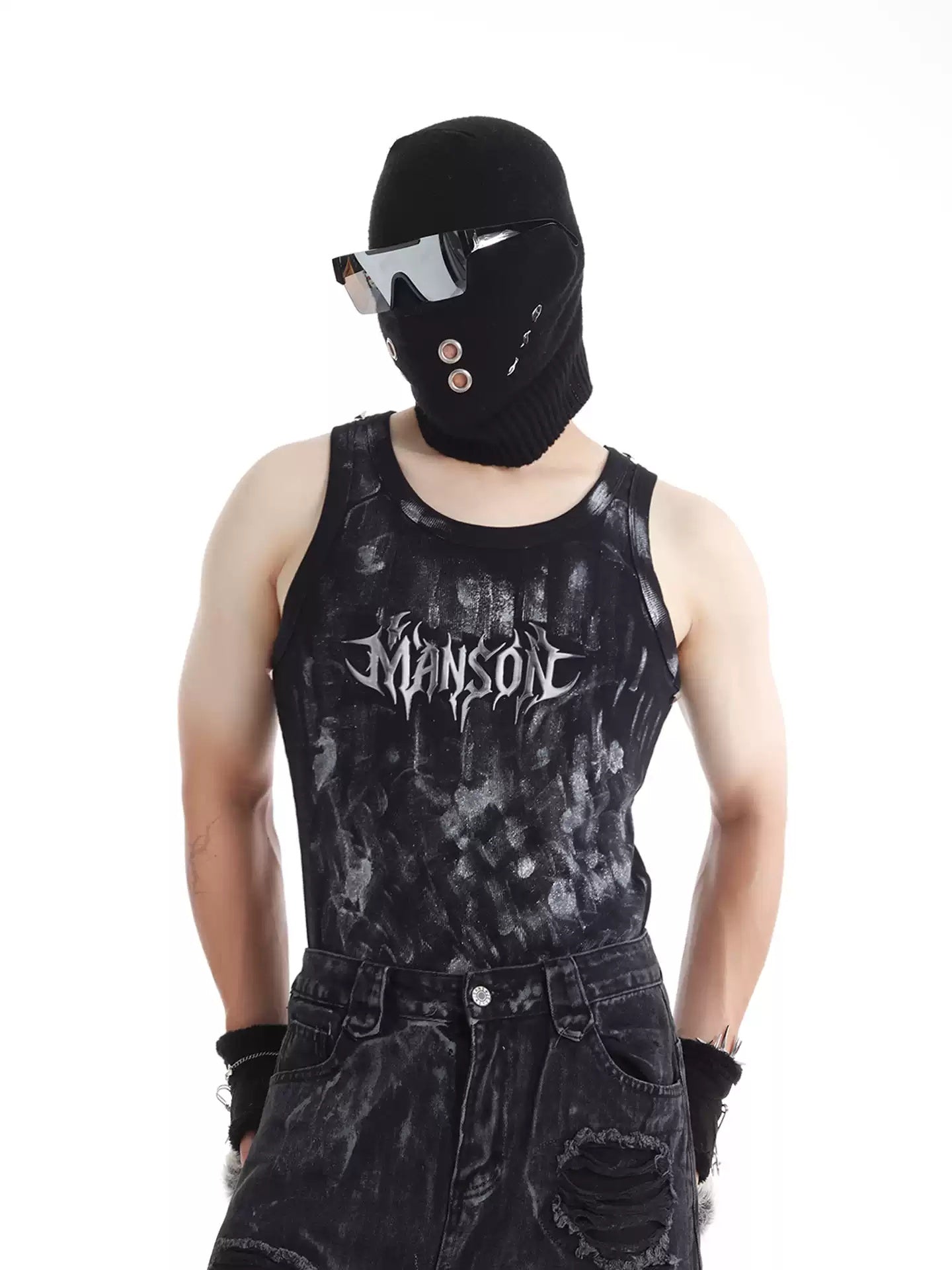Punk Tie-Dye Weste mit mattem Finish – Ansicht 5