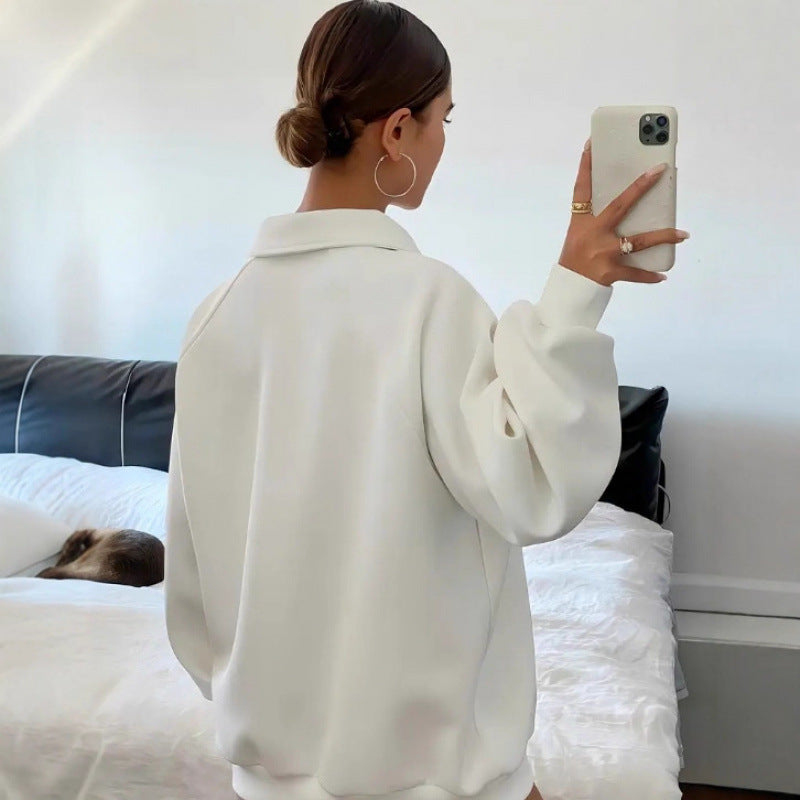 Lässiges Polo-Sweatshirt mit Umlegekragen