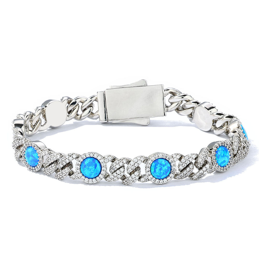 Cuban Armband mit blauem Zirkonia – Bild 6 | LuxeStyle