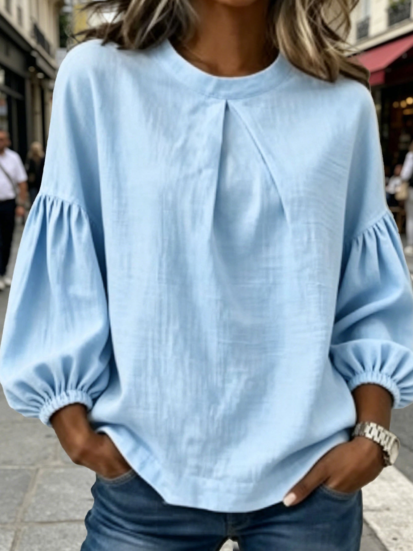 Langarmshirt mit Rundhals