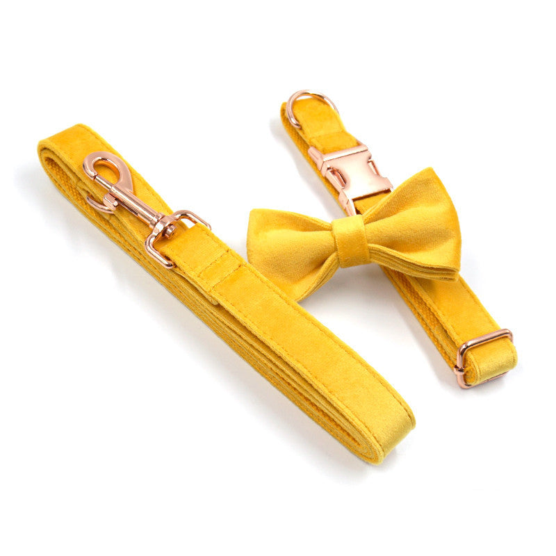 Samtiges Hundehalsband-Set mit Leine & Schleife – Bild 4 | LuxeStyle