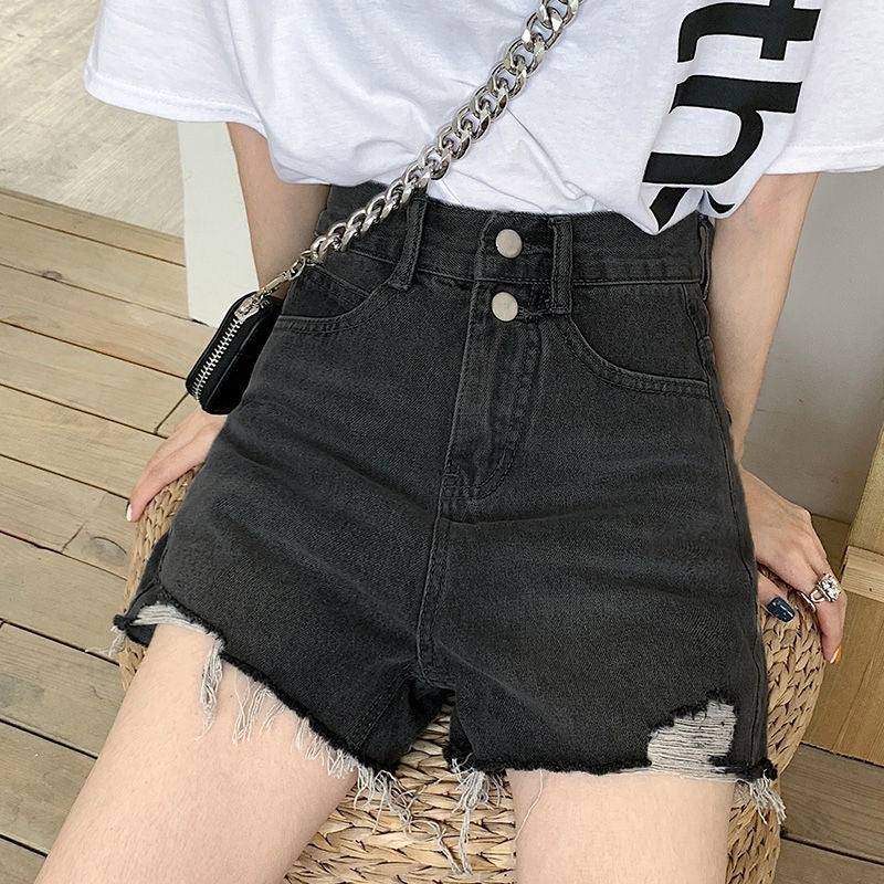 Trendy Ripped Denim Shorts
