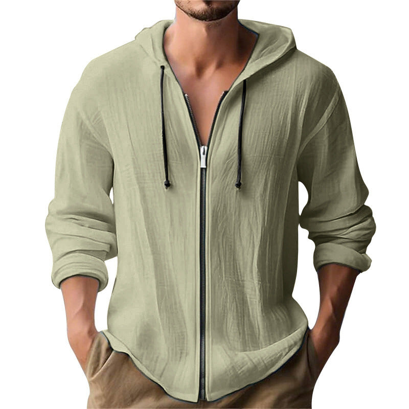 Langer Herren-Pullover mit Kapuze und Digitaldruck