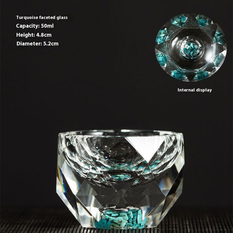 Diamant-Kristallglas mit Goldfolie oder Türkis