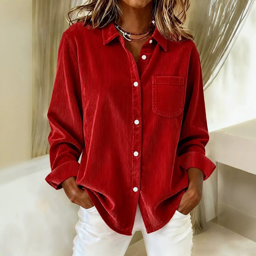 Corduroy Freizeitbluse für Damen