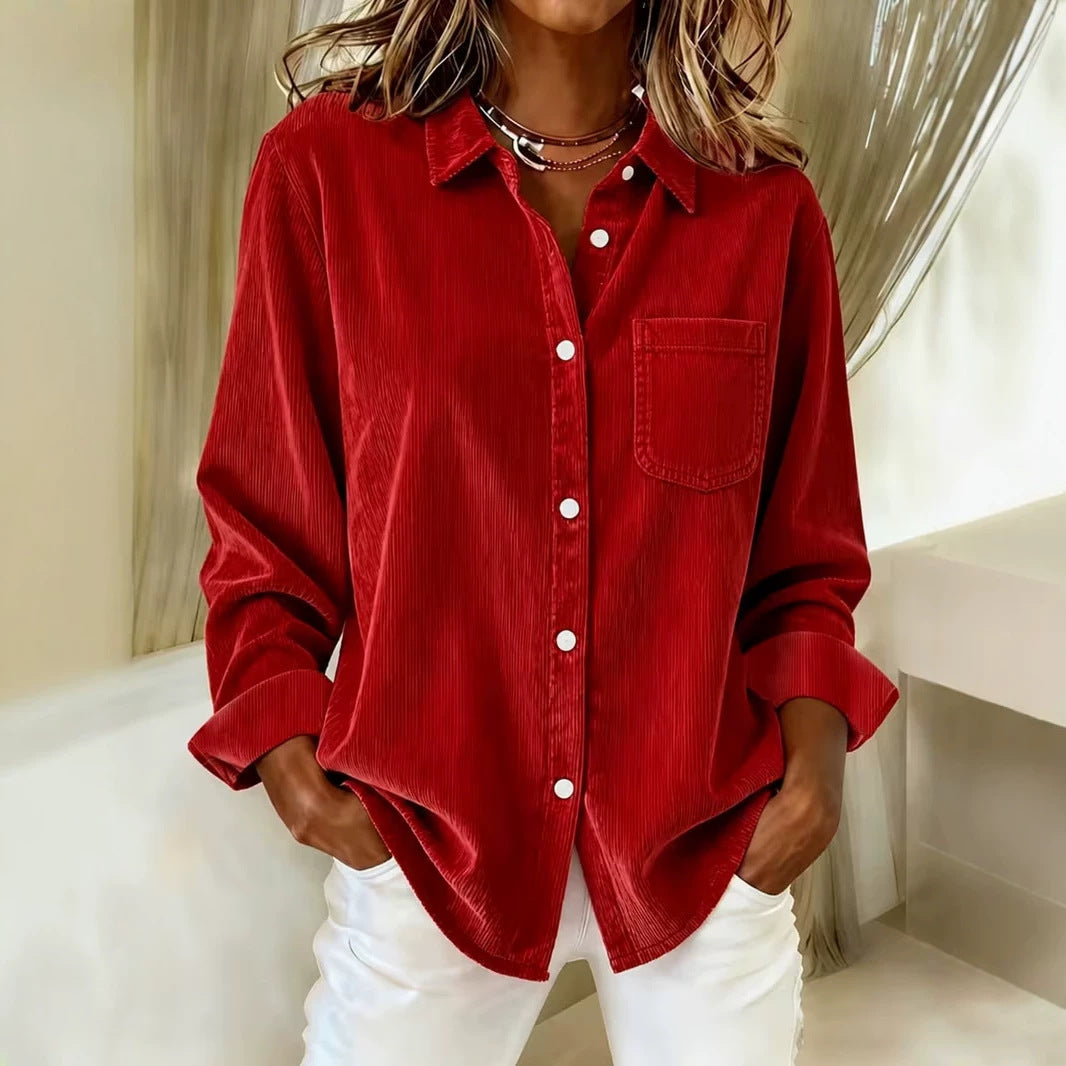 Corduroy Freizeitbluse für Damen