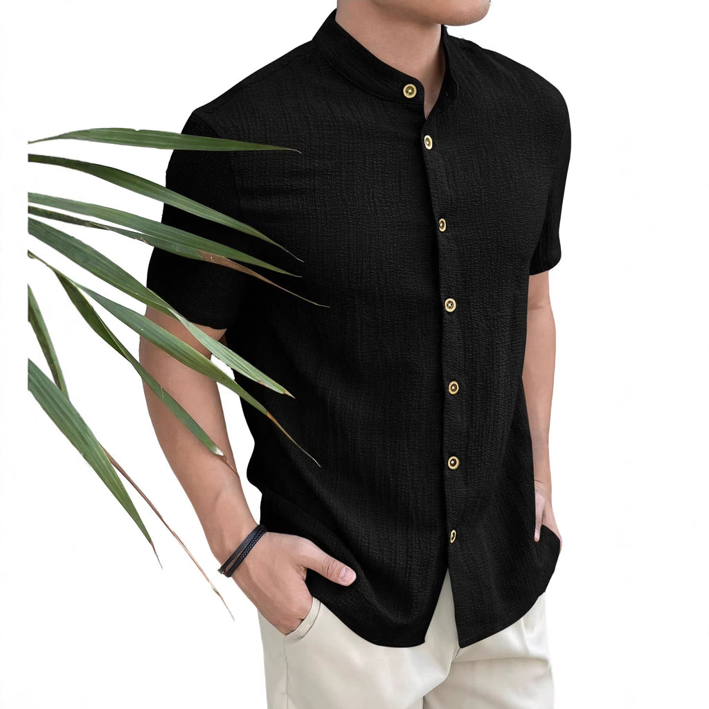 Unifarbenes Freizeit-Hemd für Herren – Bild 6 | LuxeStyle