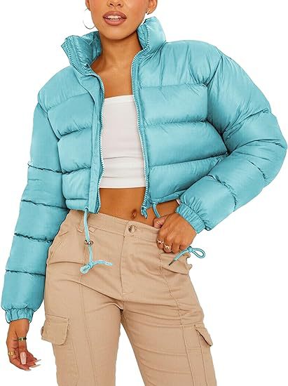 Weisser Pufferjacke mit Seitentasche | LuxeStyle