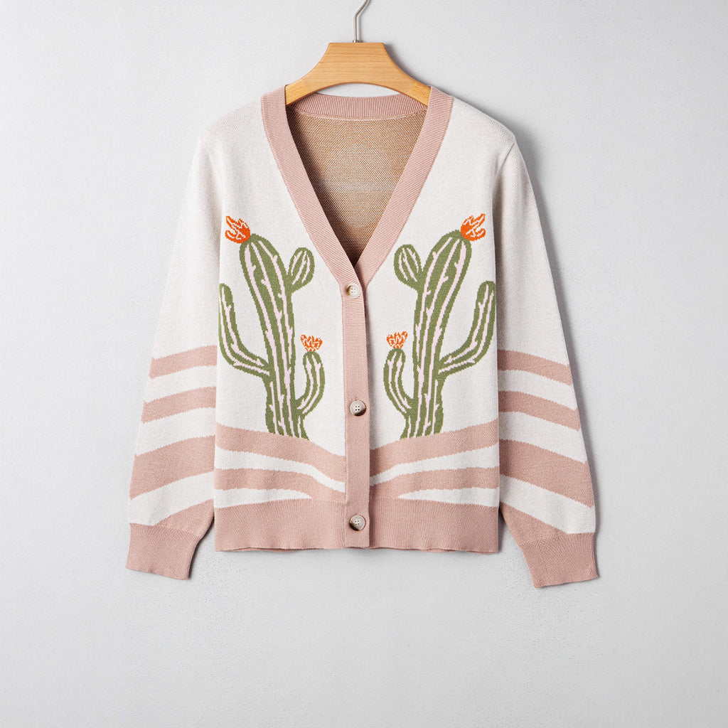 Abstrakter Langarm-Pullover für Damen