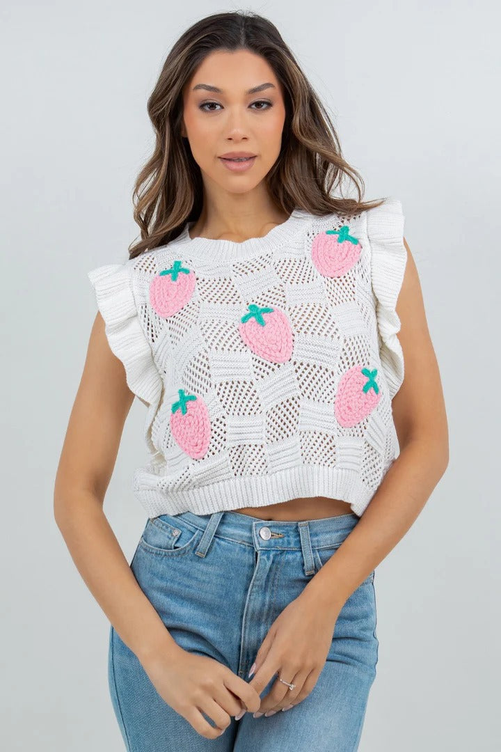 Gestrickte ärmellose Weste mit Aushöhlungen – Ansicht 5