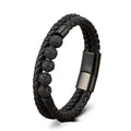 Geflochtenes Lederarmband mit Edelstahl | LuxeStyle