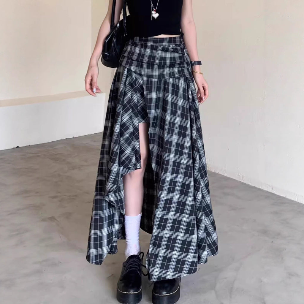 Asymmetrischer Plaid Rock