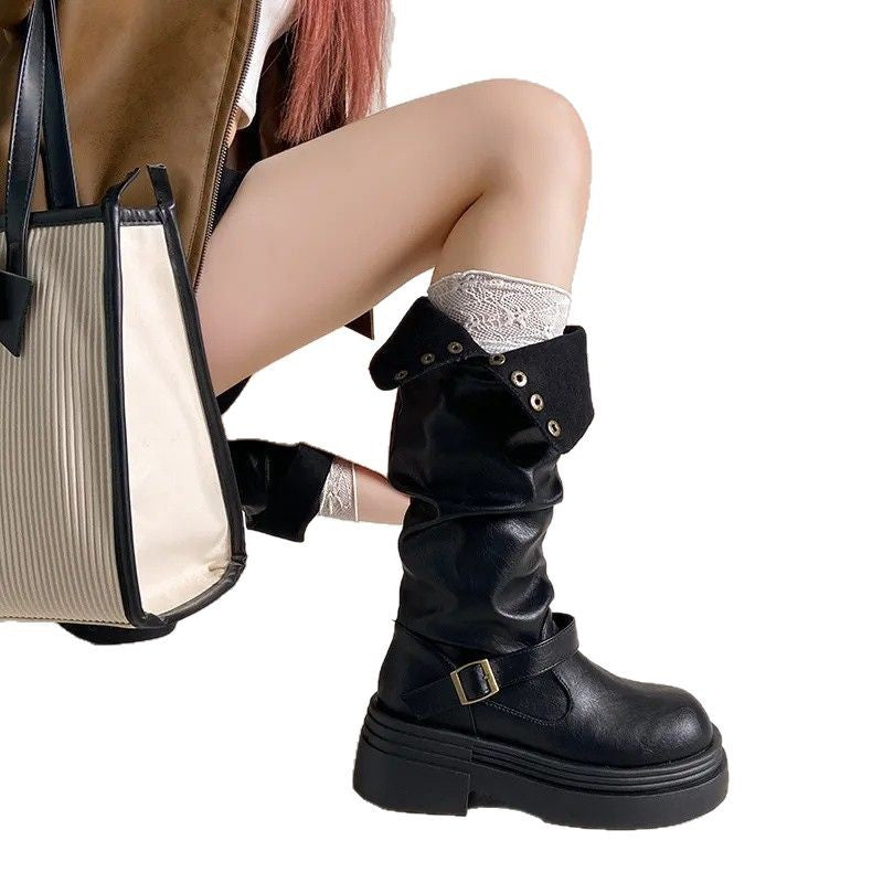 Damen-Booties mit massiver Sohle, winterfest