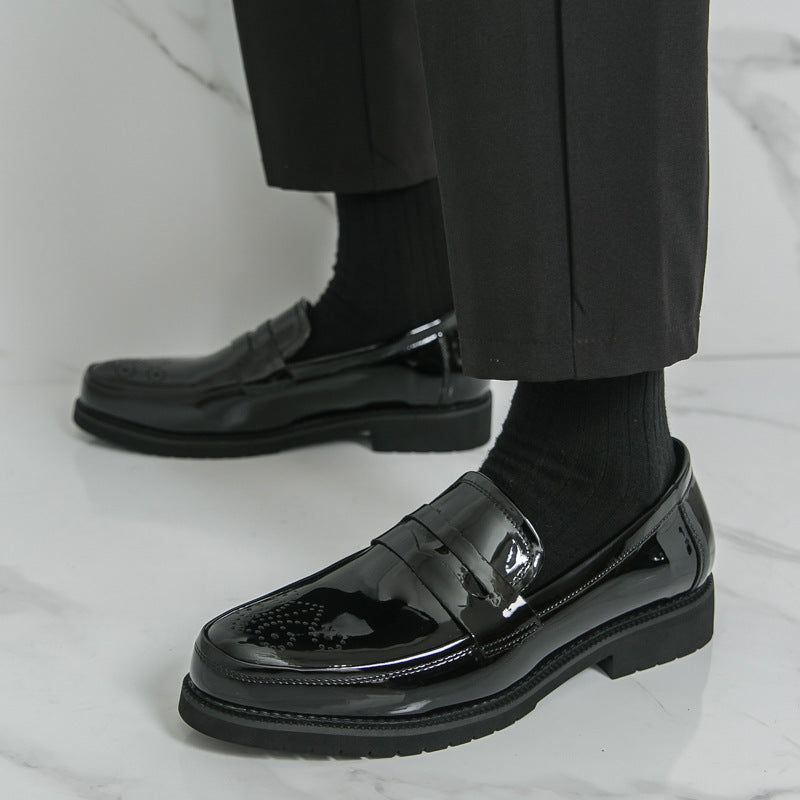 Herren Business-Casual Lederschuhe glänzend