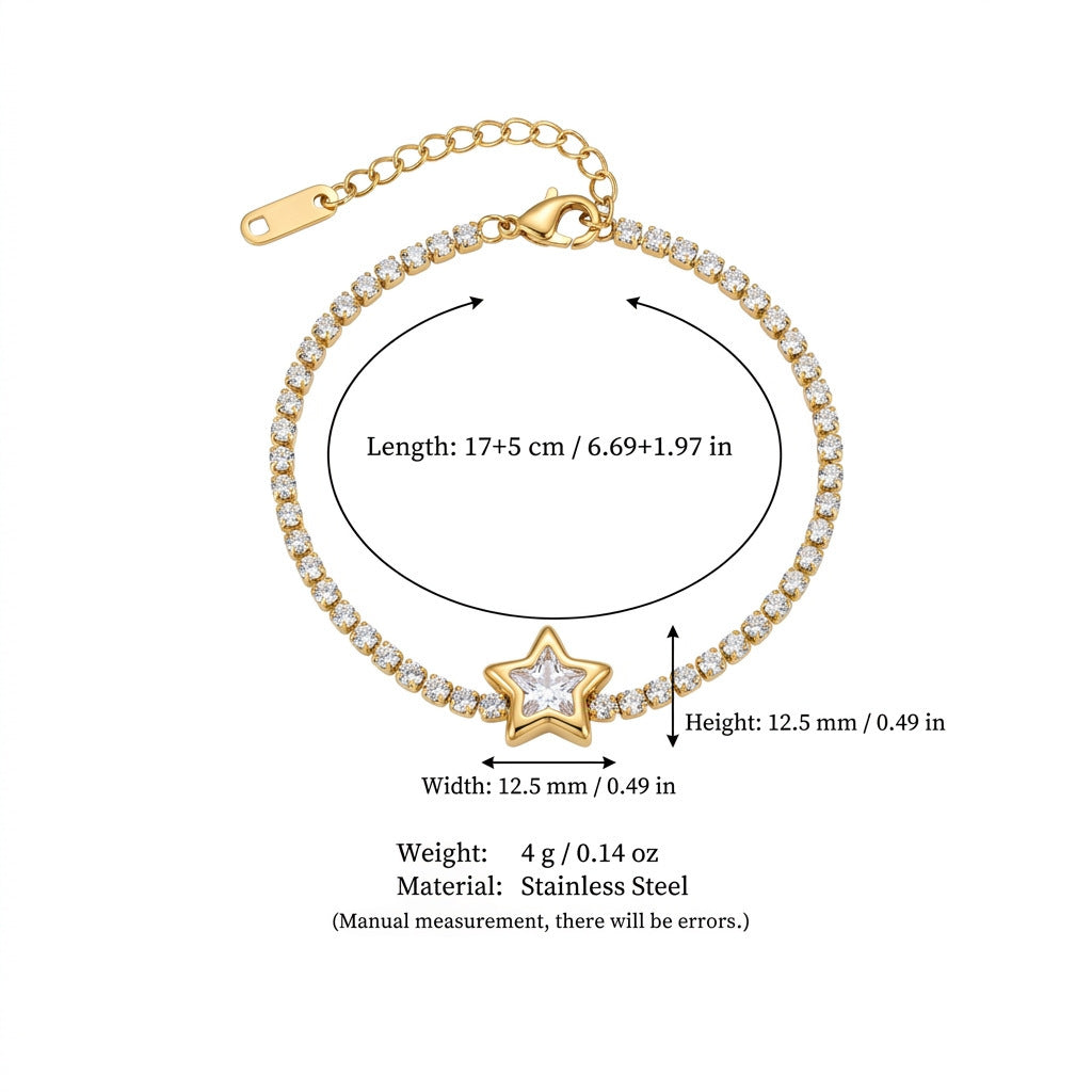 Sternenarmband mit Zirkonia-Pavé