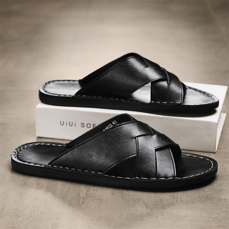 Western-Slipper aus Rindsleder