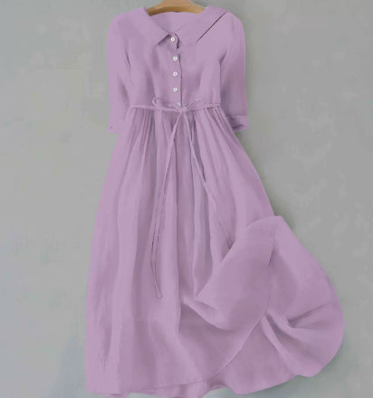Damenkleid mit Kragen und Knopfleiste – Bild 4 | LuxeStyle