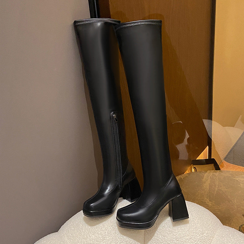 Overknee-Stiefel mit Plateau