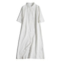 Minimalistisches A-Linien Hemdkleid mit 3/4-Ärmeln – Bild 7 | LuxeStyle