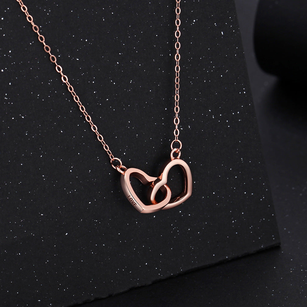 S925 Silber Herz-Halskette mit doppelt graviertem Herz – Bild 5 | LuxeStyle
