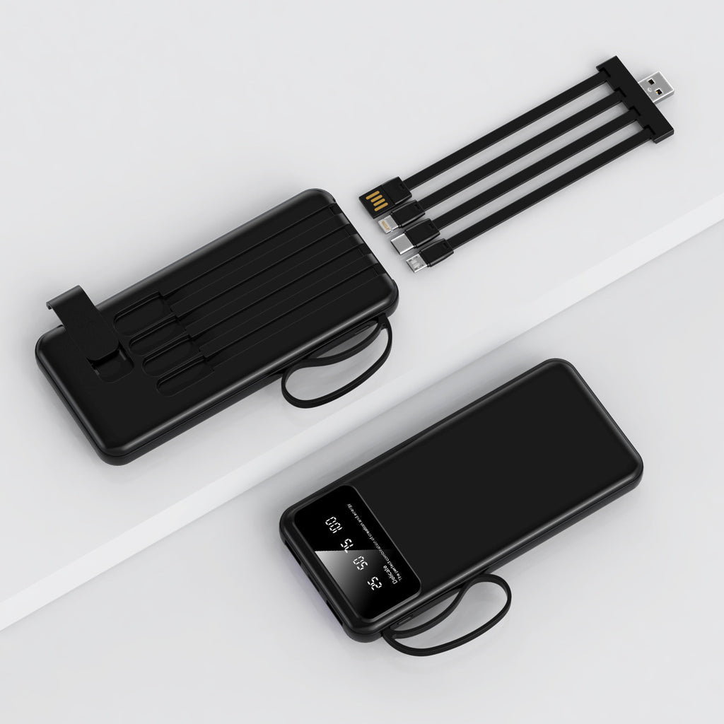 Powerbank mit integrierten Ladekabeln