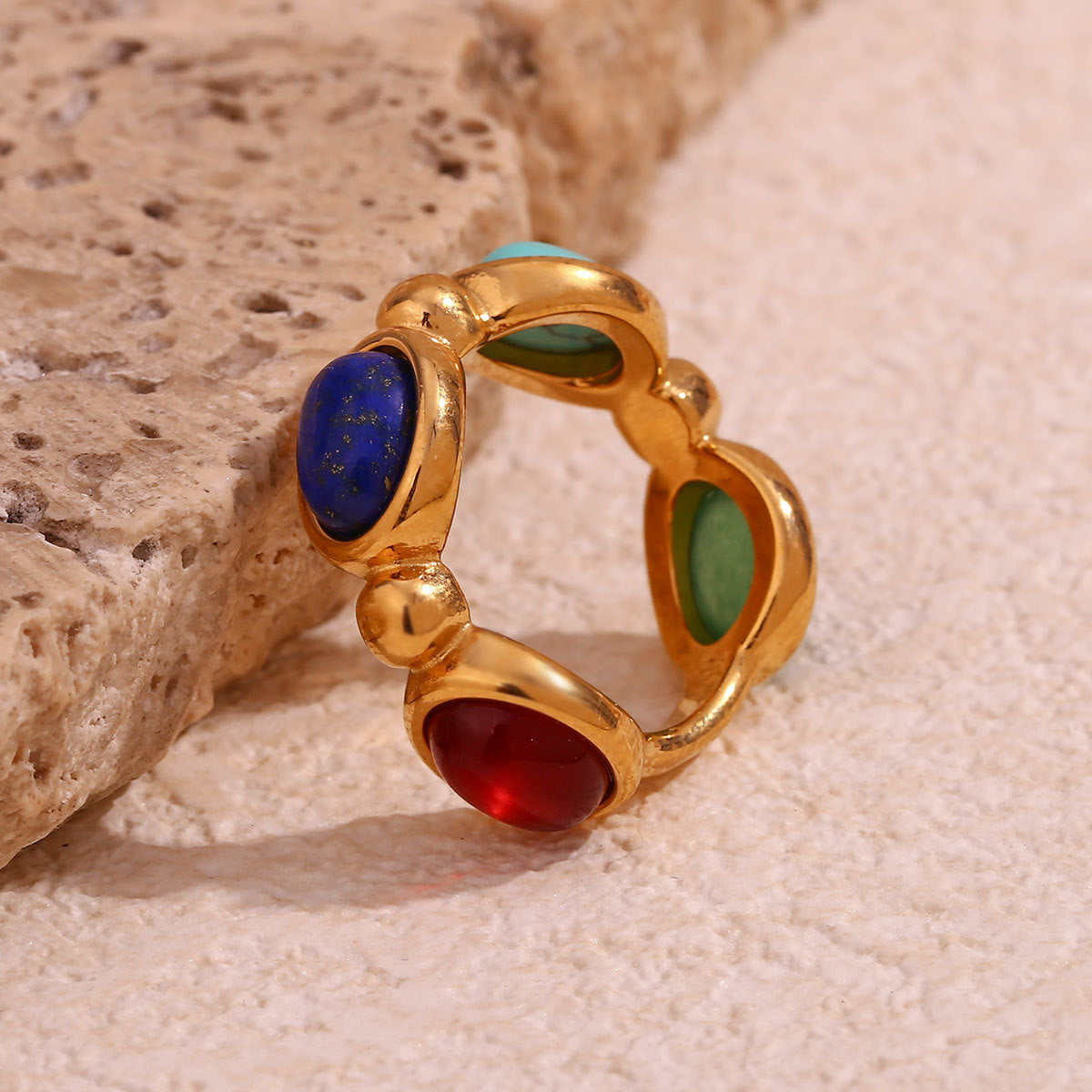 Edelstahlring mit bunten Natursteinen – Bild 4 | LuxeStyle