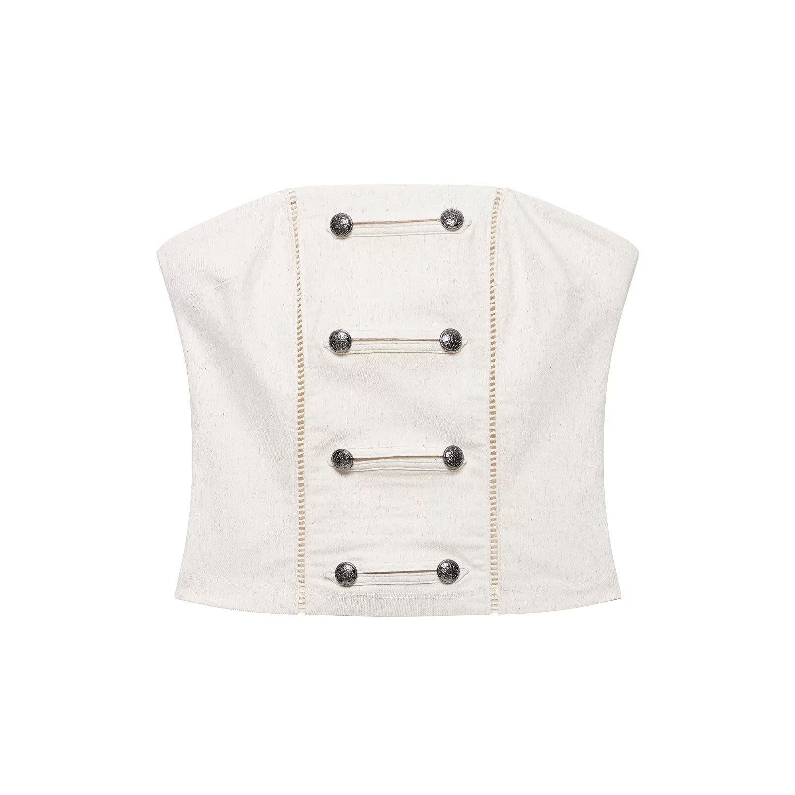 Kurzes Slim-fit Bandeau-Top für Damen