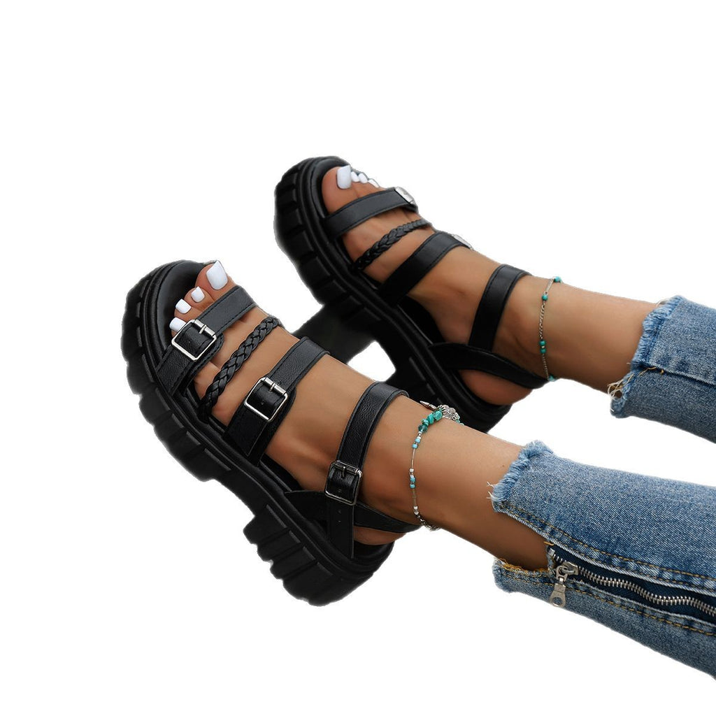 Schwarze Sandalen mit dicker Sohle – Bild 6 | LuxeStyle