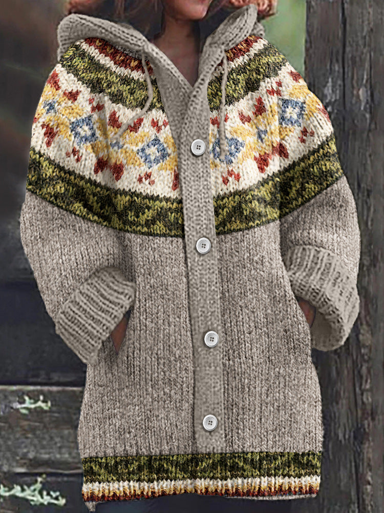 Cape-Jacke mit abstraktem 3D-Weihnachtsdruck