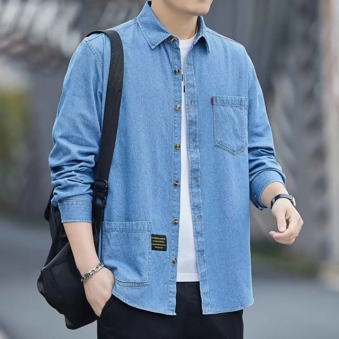 Herren Jeanshemd Langarm – Bild 5 | LuxeStyle