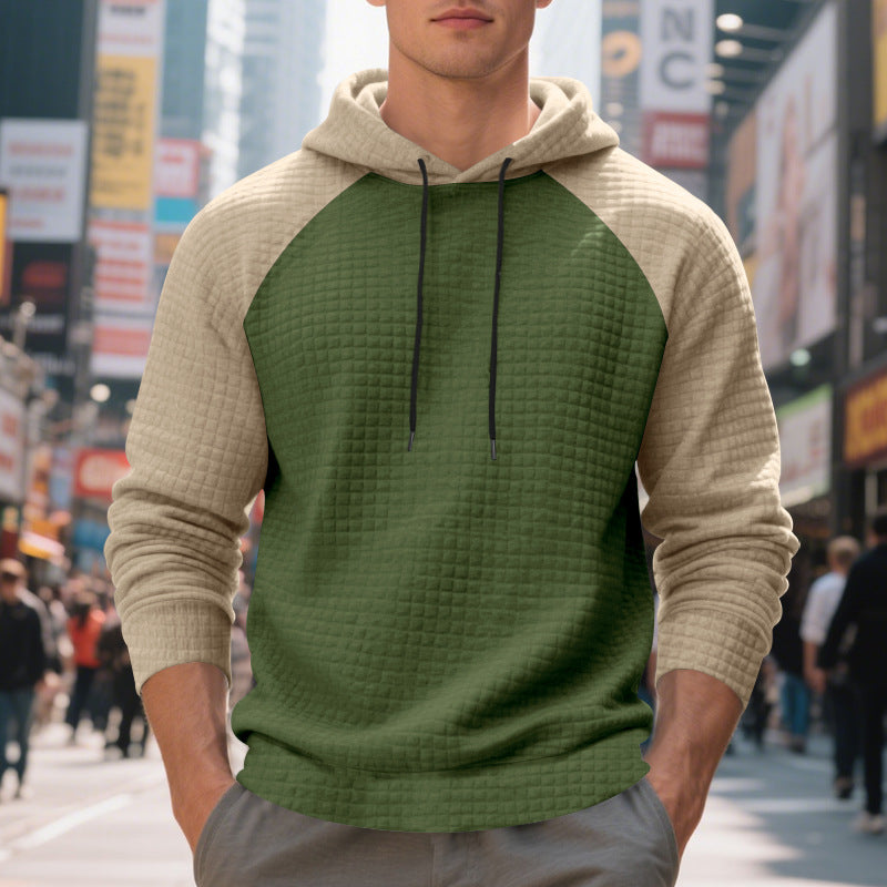 Herren Kapuzenpullover mit Jacquard-Karo