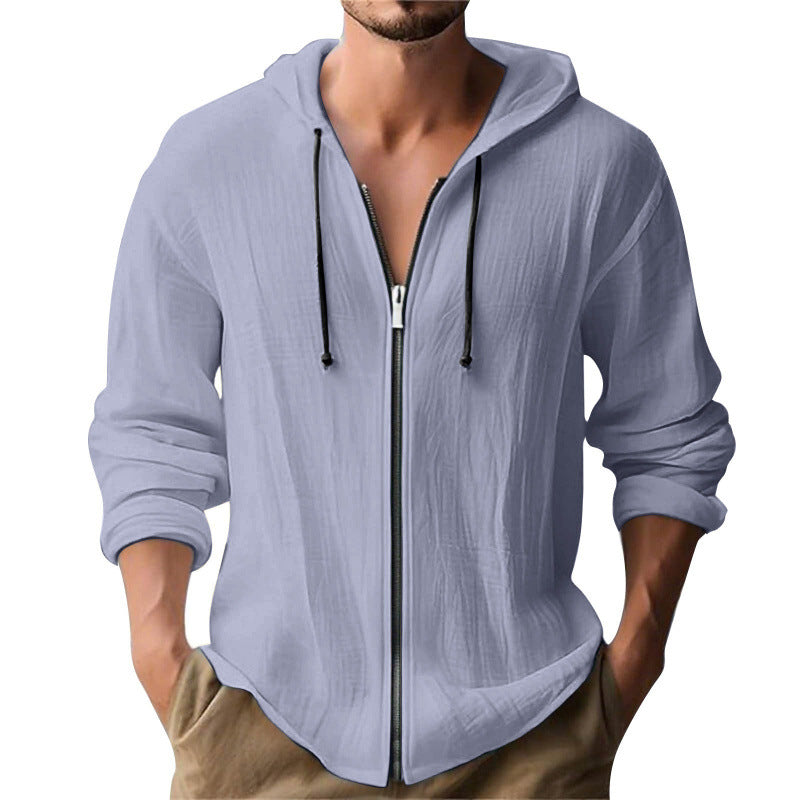 Langer Herren-Pullover mit Kapuze und Digitaldruck
