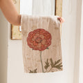 Vierlagiges Baumwoll-Handtuch mit Blumenmuster