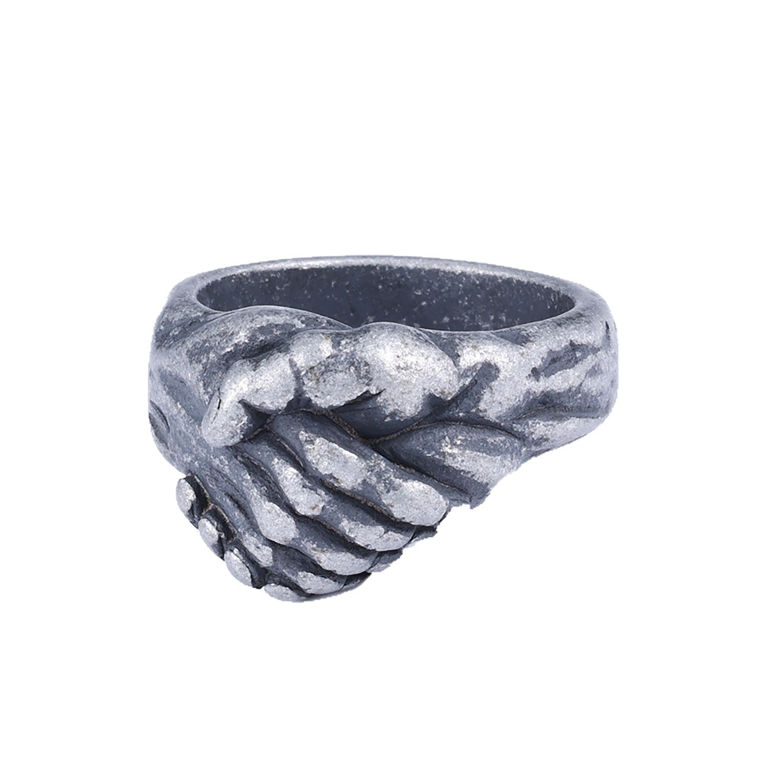 Retro-Ring aus Titanstahl mit Antik-Finish