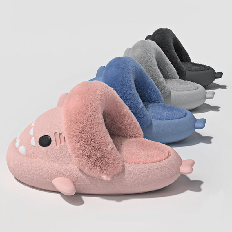 Winter Hai-Slippers – Flauschige Hausschuhe