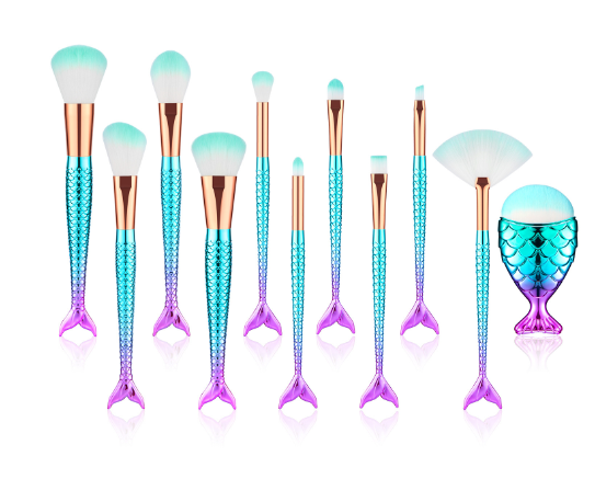Meerjungfrauen Make-up Pinsel Set (11-teilig)