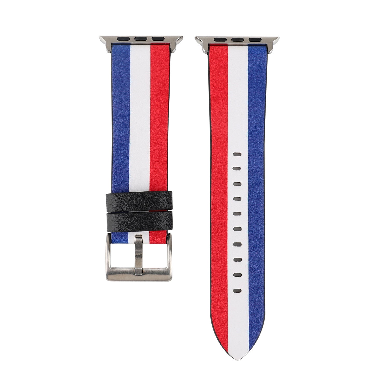 Leder-Uhrenarmband mit Flaggenmuster