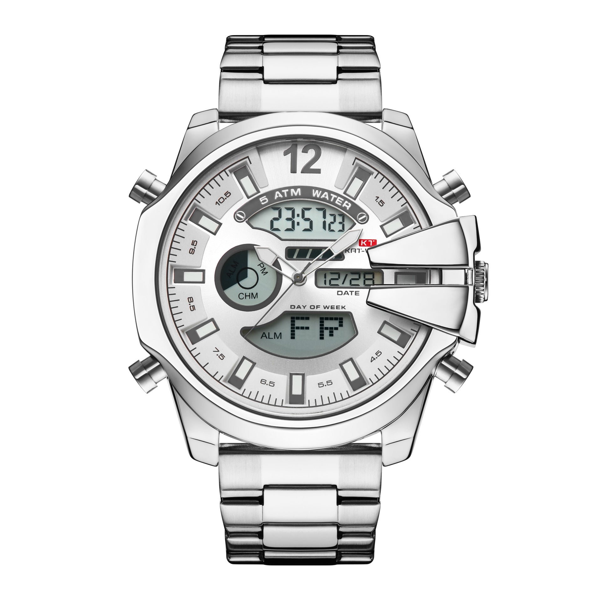 Sportliche Herrenuhr mit Doppel-Display