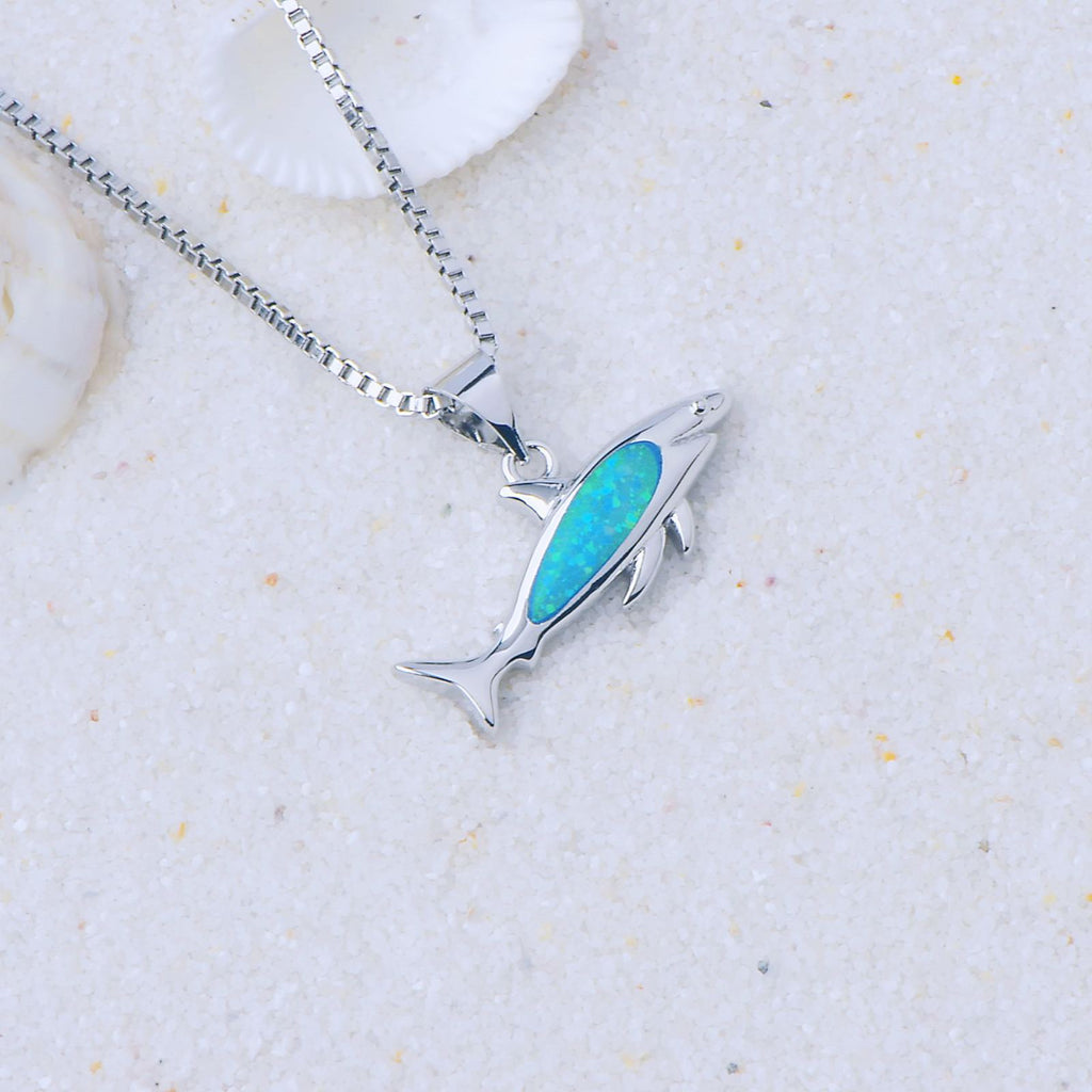 Little Shark Halskette mit Saphirblauem Anhänger
