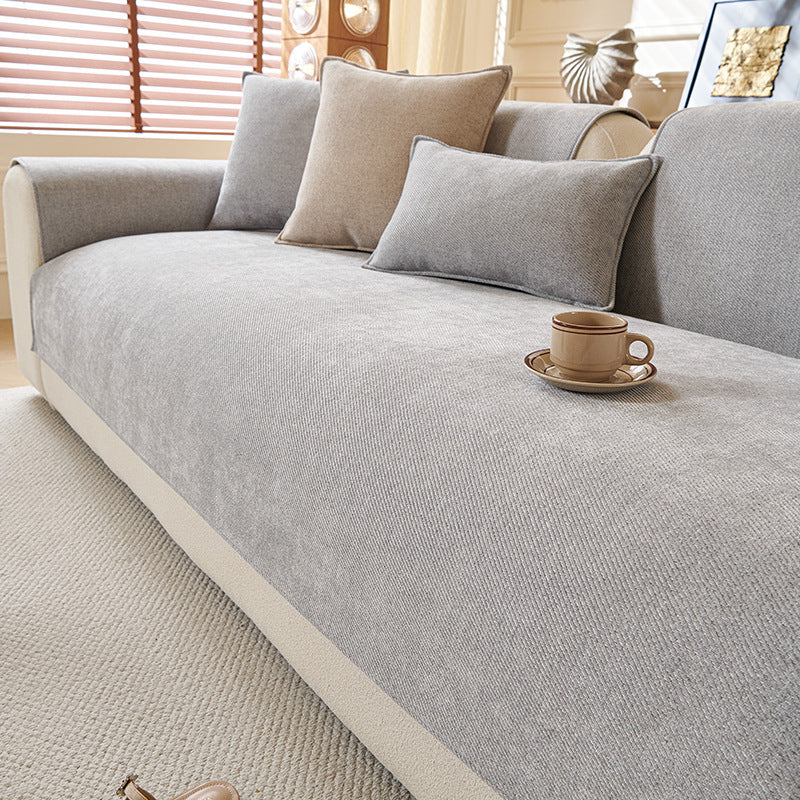 Chenille-Sitzkissenbezug im minimalistischen Stil